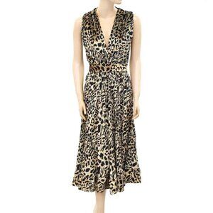 Mimi Liberte Michael Klein Animal Printed Maxi Long Dress Velvet XS New